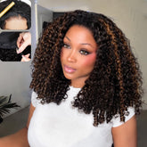 Blomas front view ombre half wig showing natural blend and instant volume