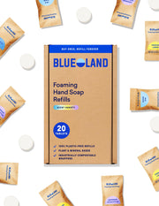 BLUELAND Forever Bottle front view showing refillable design and eco benefit