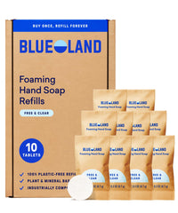 BLUELAND forever bottle front view showing reusable design and eco benefit