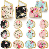 Blulu front view of compact mirror set showing floral designs and gold edge benefit portability