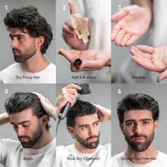 BLUMAAN applied to curly hair smoothing frizz and adding shine