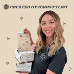 Blush Essentials foil holding a highlighted section illustrating tidy color placement