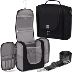BOACAY front view of hanging toiletry bag showing compact design and easy access