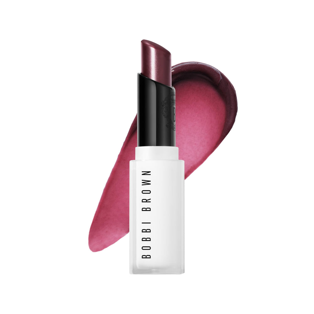 Bobbi Brown front view of Bare Blackberry tube showing compact travel size and bright color