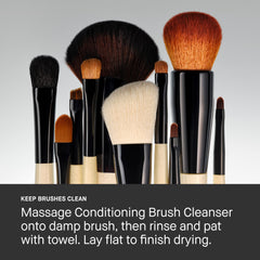 Bobbi Brown brush drying flat after cleansing to protect bristles and handle
