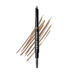 Bobbi Brown front view of long-wear brow pencil showing refillable design and full benefits