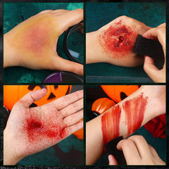 BOBISUKA fake blood cream texture on palette showing thick glossy realistic effect