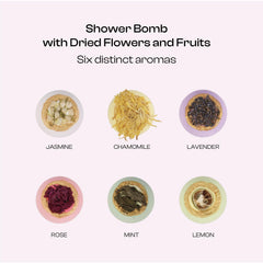 Close-up of one BoboSweeTree bath bomb with visible dried botanicals and texture for luxury feel