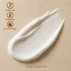 BODY & EARTH cream texture on skin demonstrating quick absorption benefit
