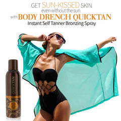 Body Drench demonstrated with mitt for streak-free, even coverage