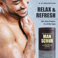 Body Prescriptions close-up of scrub texture highlighting exfoliating grit for smoother skin