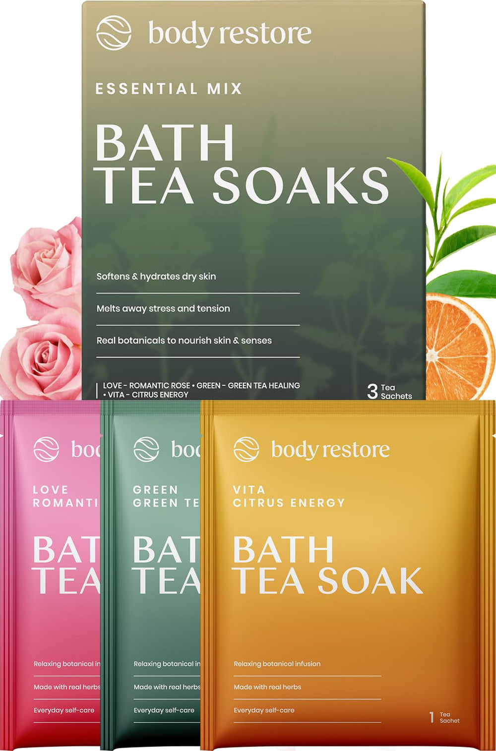Body Restore front packaging showing three-scent variety, perfect gifting