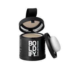 Boldify front compact showing closed pressed powder for portable touch-ups