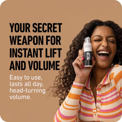 Boldify travel size in hand demonstrating portable volumizing powder benefit