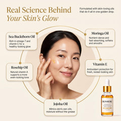 Bomiere oil texture on skin demonstrating fast absorption and non-greasy finish