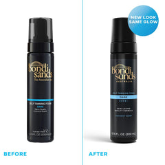 Bondi Sands foam texture on pump close-up, lightweight blendable formula benefit