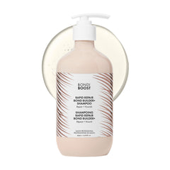 BONDIBOOST front bottle shot showing repair shampoo and packaging benefit