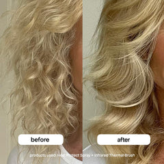 BONDIBOOST mist settling on hair to condition and protect from heat