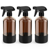 Bontip amber glass bottles front view showing three-pack and black sleeves, durable storage benefit