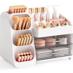 Booklov front view of white organizer showing clean countertop benefit