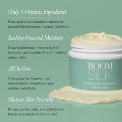 BOOM! by Cindy Joseph creamy Boomsilk texture close-up illustrating fast absorption benefit