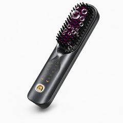 Bopcal front view of compact cordless straightener brush for easy packing
