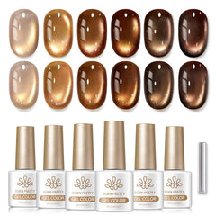 Born Pretty front packaging showing six bottles and magnet, easy gift ready benefit