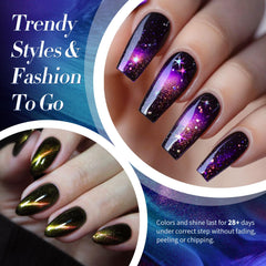 Born Pretty magnet creating cat-eye stripe on nail, demonstrates the effect