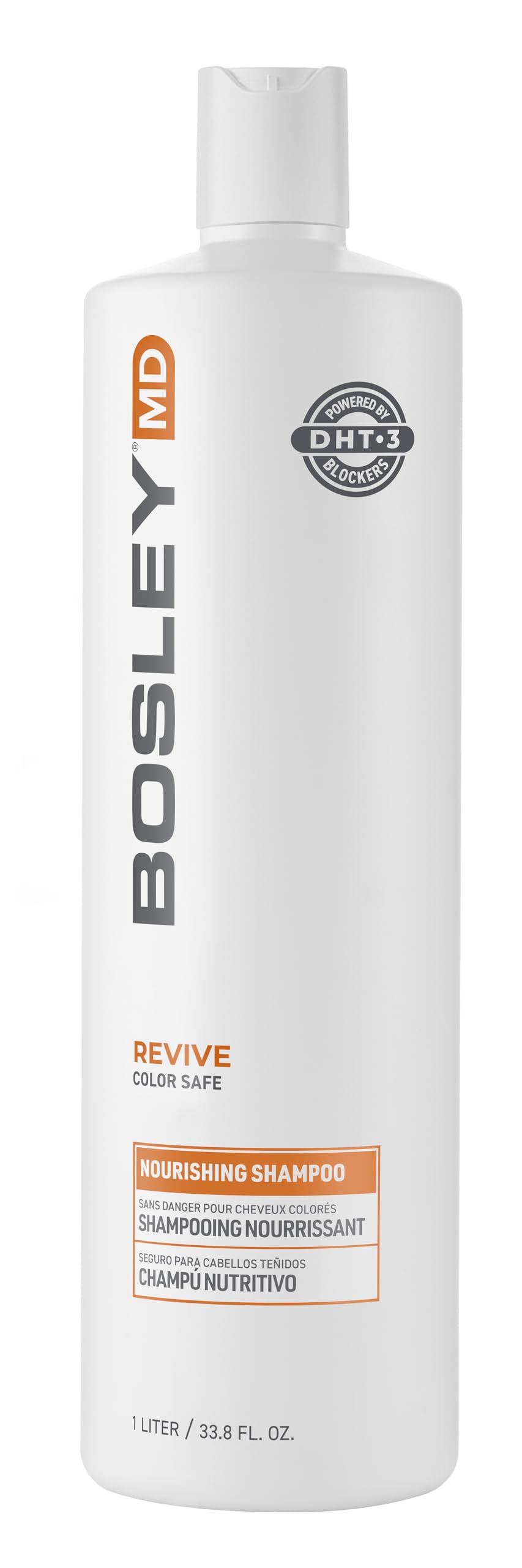 BosleyMD BosRevive front packaging showing full-size bottle and label benefits
