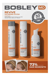 BosleyMD front packaging showing starter kit for visible thicker hair benefits