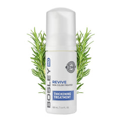 BosleyMD foam being applied to scalp for targeted volumizing benefit