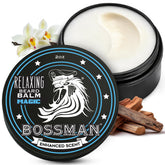 Bossman jar front view showing product and easy-grip lid for everyday use