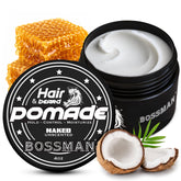Bossman jar front label visible, shows unscented control benefit