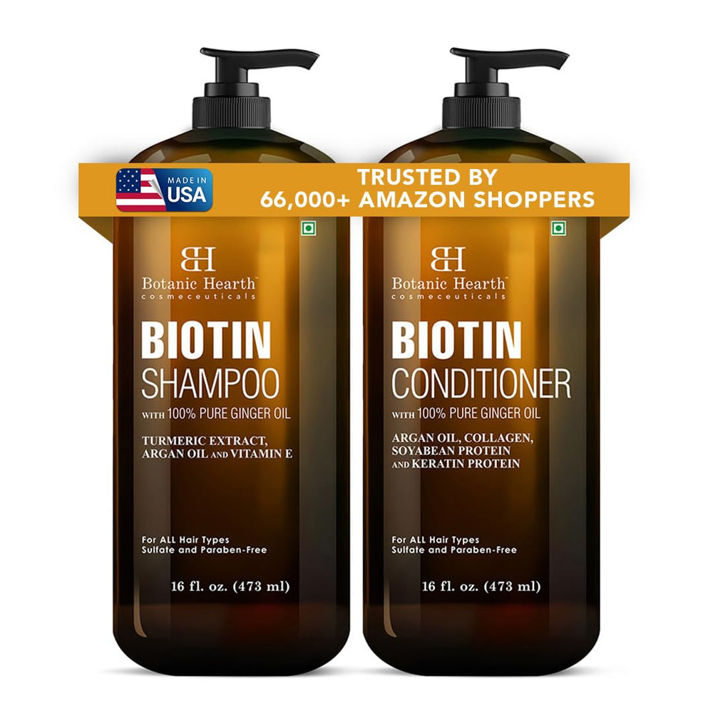Botanic Hearth front packaging showing shampoo and conditioner for fuller hair