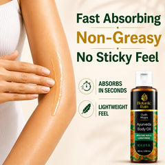 Botanic Rain oil being massaged into skin showing quick absorption benefit