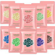Bouvetan front packaging showing ten colorful sealed wax bead packs for convenience and variety