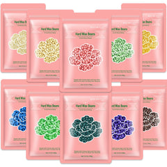 Bouvetan front packaging showing ten colorful sealed wax bead packs for convenience and variety