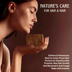 BOX 4 BODY Aleppo soap lather on palm showing creamy foam and gentle cleansing action