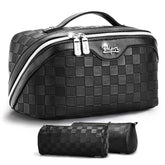 BOYATU front view of large cosmetic bag showing capacity and neat organization