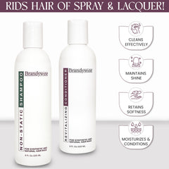 Brandywine size scale with hand holding 8 oz bottle to show portable maintenance benefit