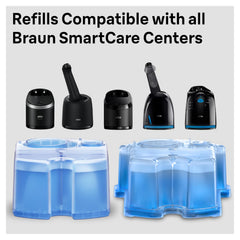 Braun CCR cartridge installed in Clean&Charge station showing automated cleaning benefit