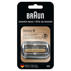 Braun Series 9 92S front view showing silver head, restores cutting performance