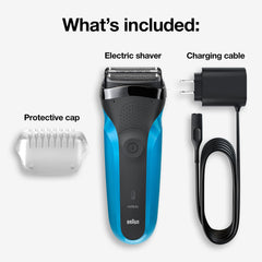 Braun Series 3 side profile highlighting slim shaving head for tight contours