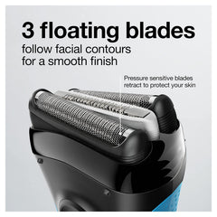 Braun textured rubber grip for secure handling when wet