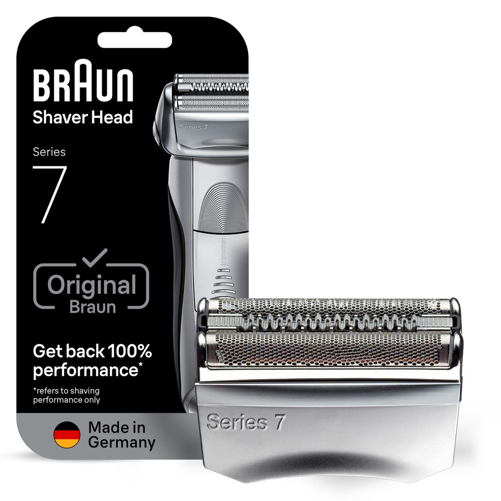 Braun Series 7 front view cassette showing precision fit and instant restoration benefit