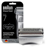 Braun Series 7 front view cassette showing precision fit and instant restoration benefit