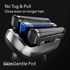 Braun Series 7 7120s foil and blades detail highlighting five flexible blades for comfort