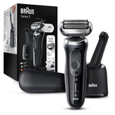 Braun Series 7 front view showing sleek black design and ergonomic grip for comfortable use