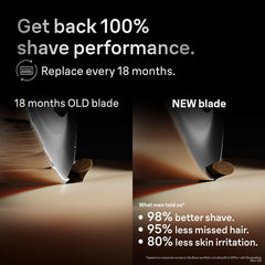 Braun Series 7 head held in hand to show scale and one-click attachment ease