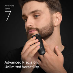 Braun Series 7 Sensitive Body Comb attached showing gentle body grooming